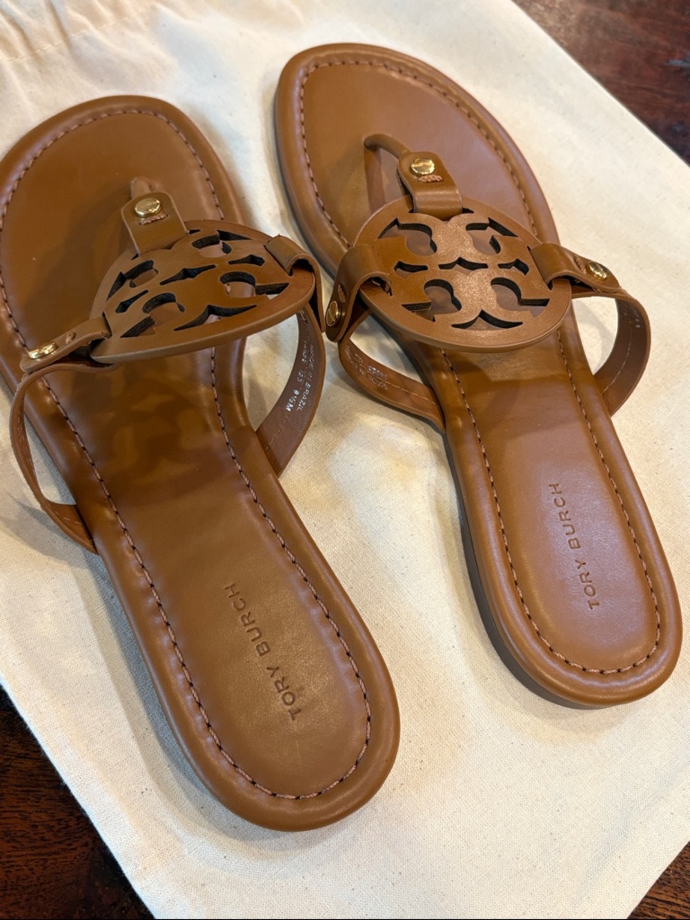 Tory Burch Miller Brown Leather Sandals size 8.5 NEW - Picture 4 of 9